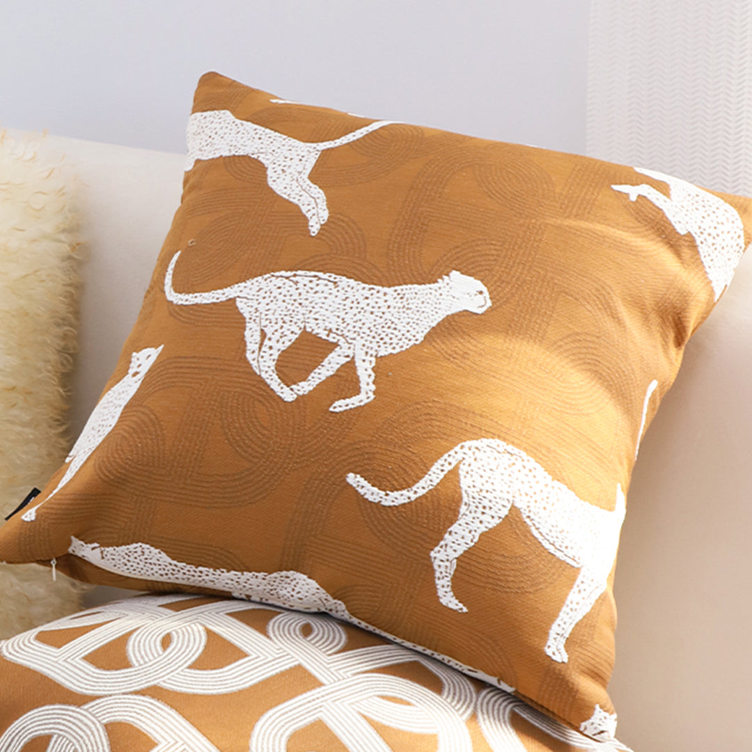 SOGA 50cm Throw Pillow Brown and White Cheetah Animal Print