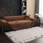 SOGA Three-seater Brown Sofa Cover Leopard Print 180x340cm Polyester