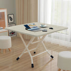 Wood-Colored Square Dining Table Portable