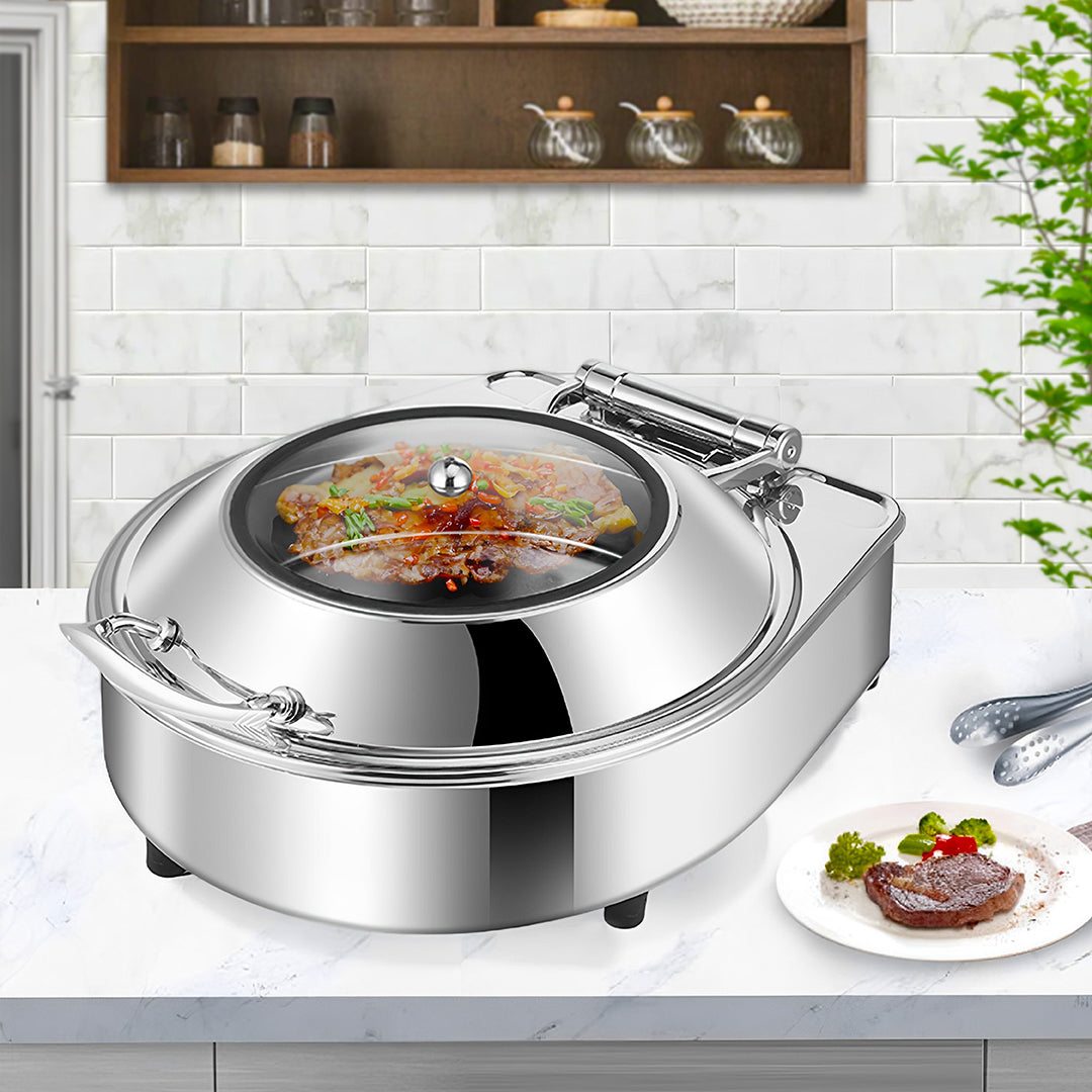 Stainless Steel Round Chafing Dish with Top Lid