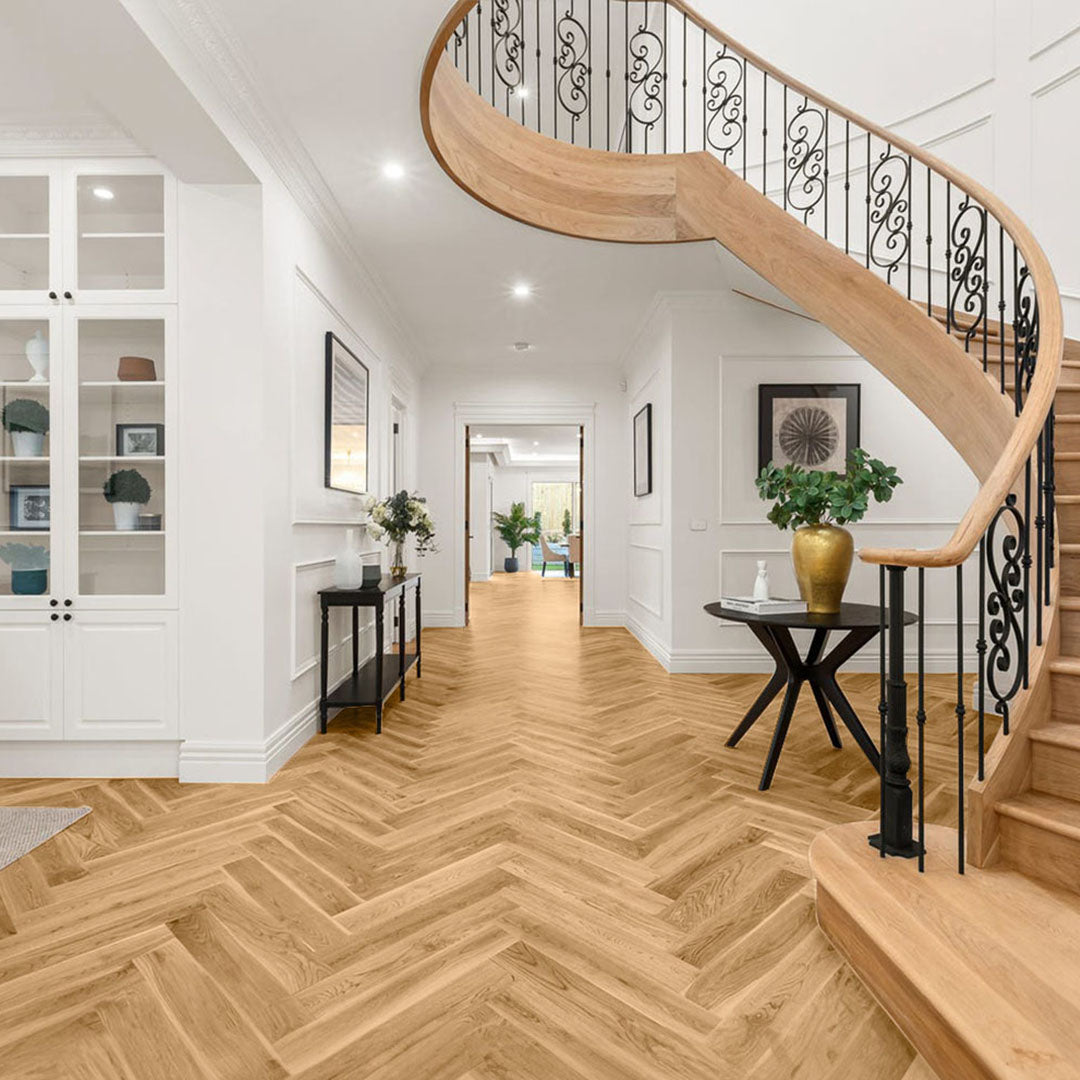 Timbo Solid Oak Herringbone Parquet Timber Flooring – 1 box