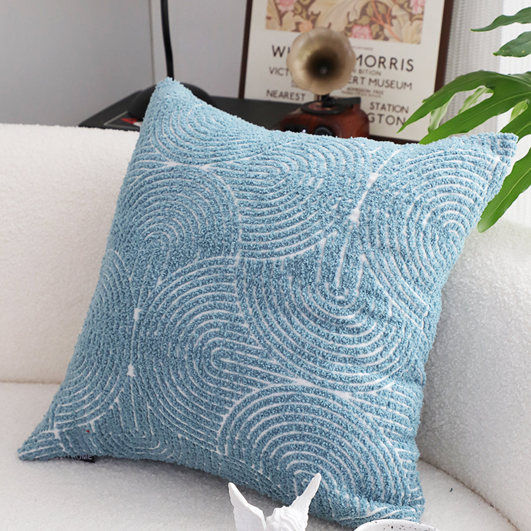 50cm Blue Throw Pillow Geometric Indoor and Outdoor Corded