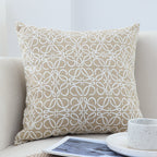 50cmThrow Pillow White and Beige Geometric Pattern Accent