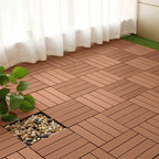 Red Brown DIY Wooden Composite Decking Tiles  Set of 11