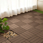 Dark Chocolate DIY Wooden Composite Decking Tiles  Set of 11