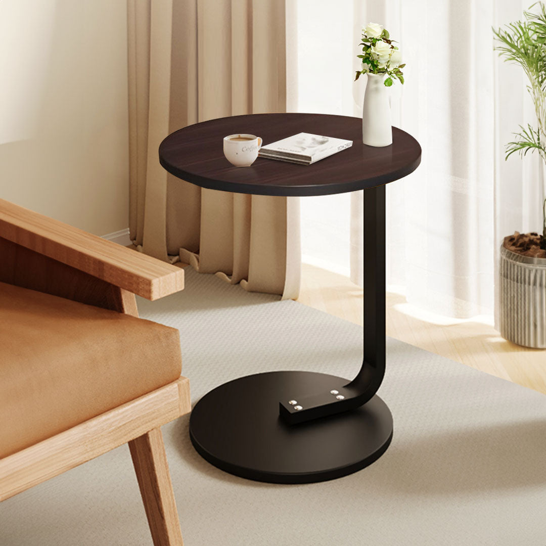 50cm Wood Board Mini Side Table Movable Lightweight w/ Black Frame