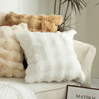 50cm Throw Pillow White Rabbit Fur