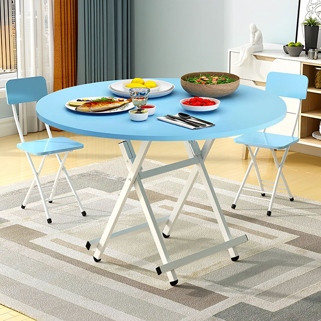 Blue Round Dining Table