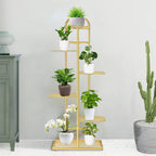 6 Tier Gold Metal Plant Flowerpot Display Rack