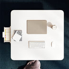 White Portable Square  Floor Table