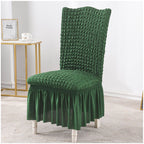Dark Green Chair Cover Seat Protector with Ruffle Skirt