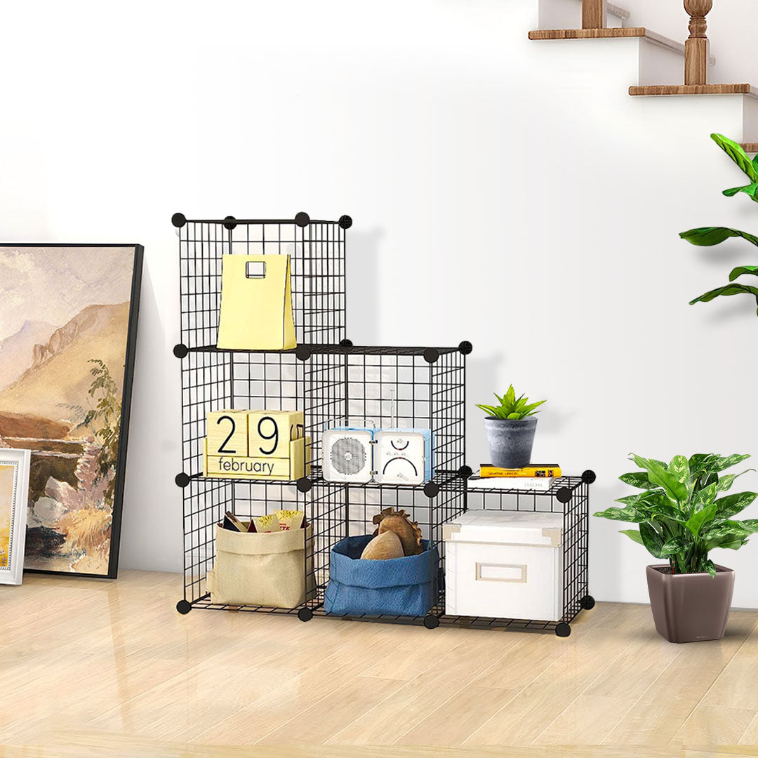 Black Portable 6-Cube 3 Column Storage Organiser