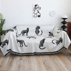 SOGA Two-seater White Sofa Cover Leopard Print 180x260cm Polyester