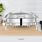 Stainless Steel Rectangular Chafing Dish with Top Lid