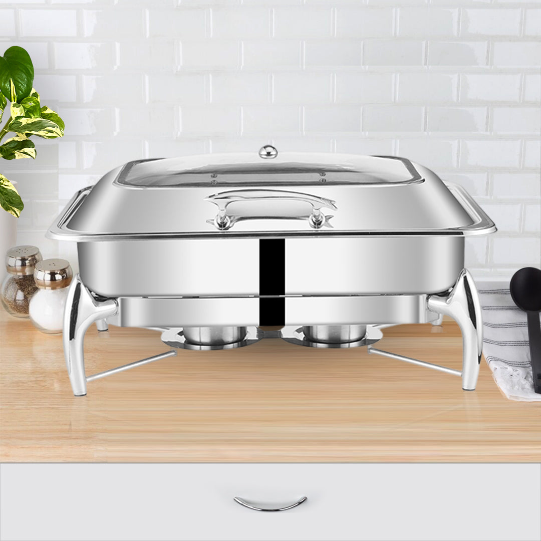 Stainless Steel Rectangular Chafing Dish with Top Lid