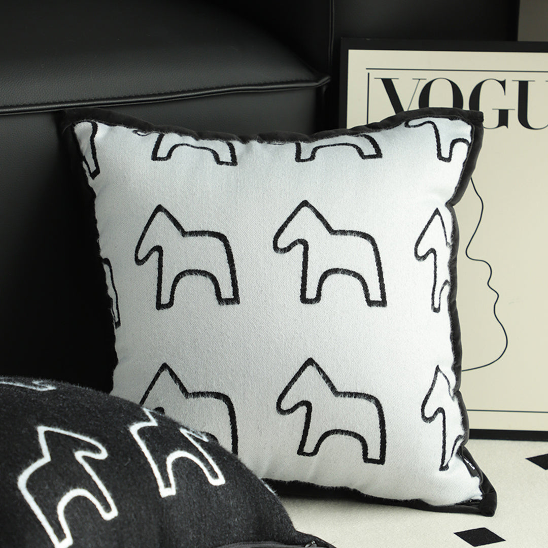 45cm Throw Pillow White Teddy Fleece Square