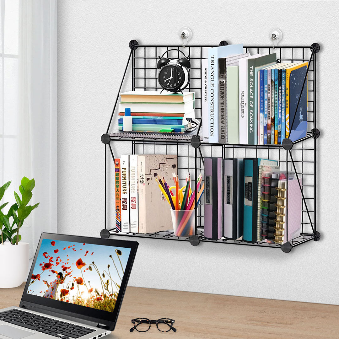 Black Portable 4-Cube 2 Column Storage Organiser
