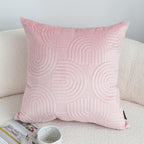 SOGA 50cm Pink Textured Geometric Pattern Decorative Throw Pillow