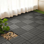 Grey DIY Wooden Composite Decking Tiles  Set of 11