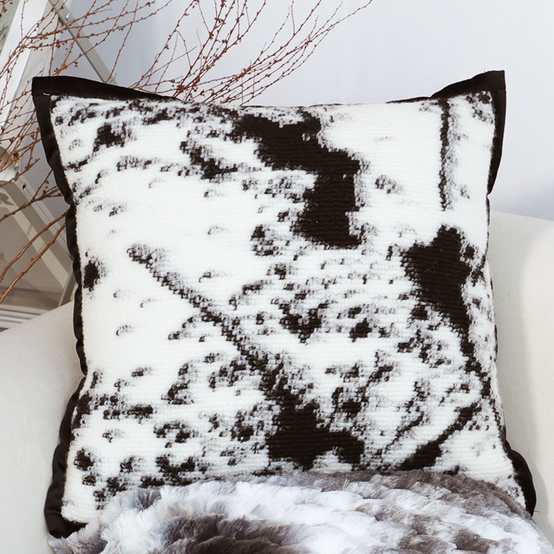 50cm Throw Pillow  Black and White Leopard Thick Premium Polyester Fiber