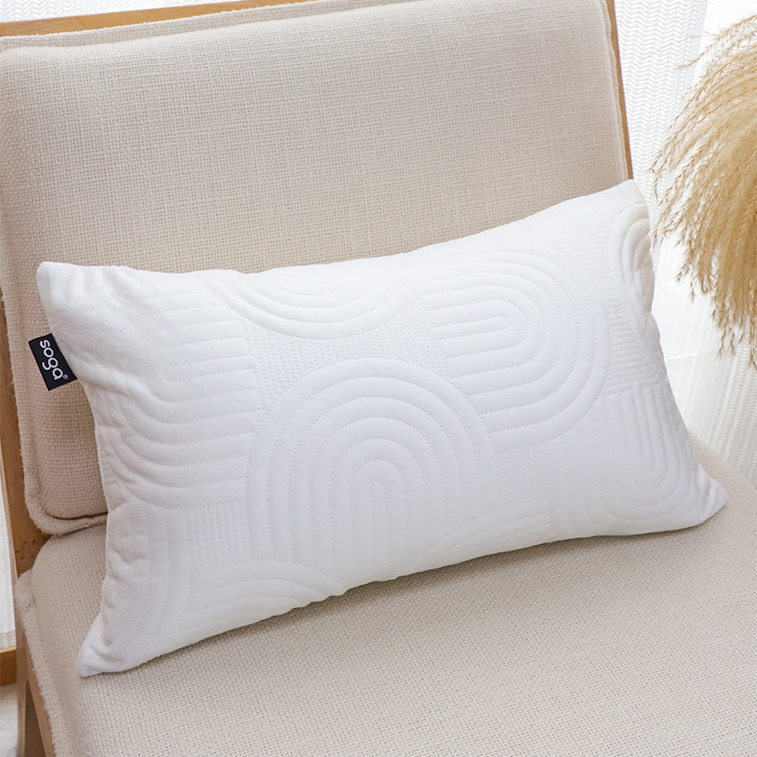 SOGA 30cm White Textured Geometric Pattern Decorative Throw Pillow