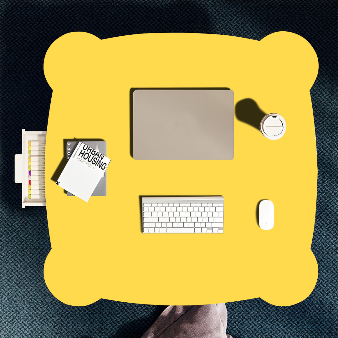 Yellow Minimalist Cat Ear Portable Floor Table