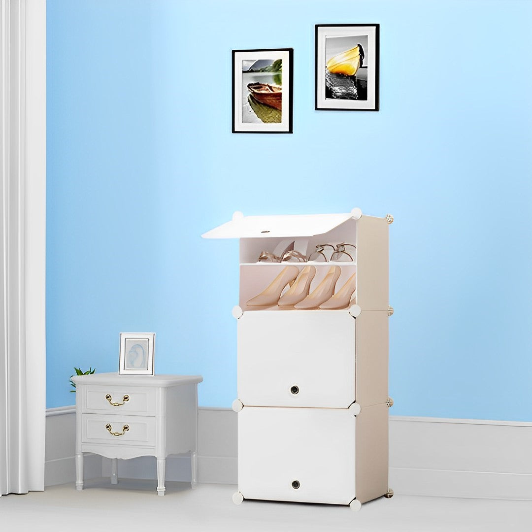 5 Tier White Shoe Rack Organizer