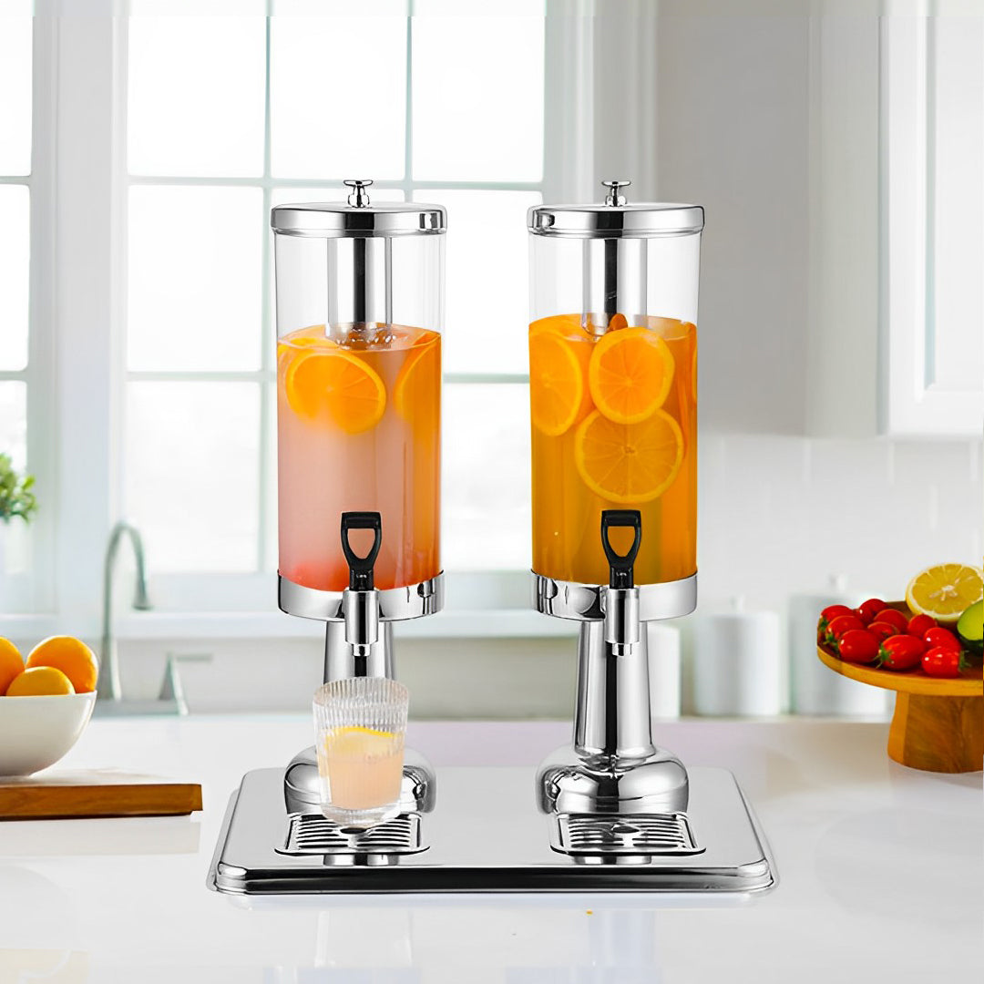 6L Dual Silver Stainless Steel Beverage Dispenser
