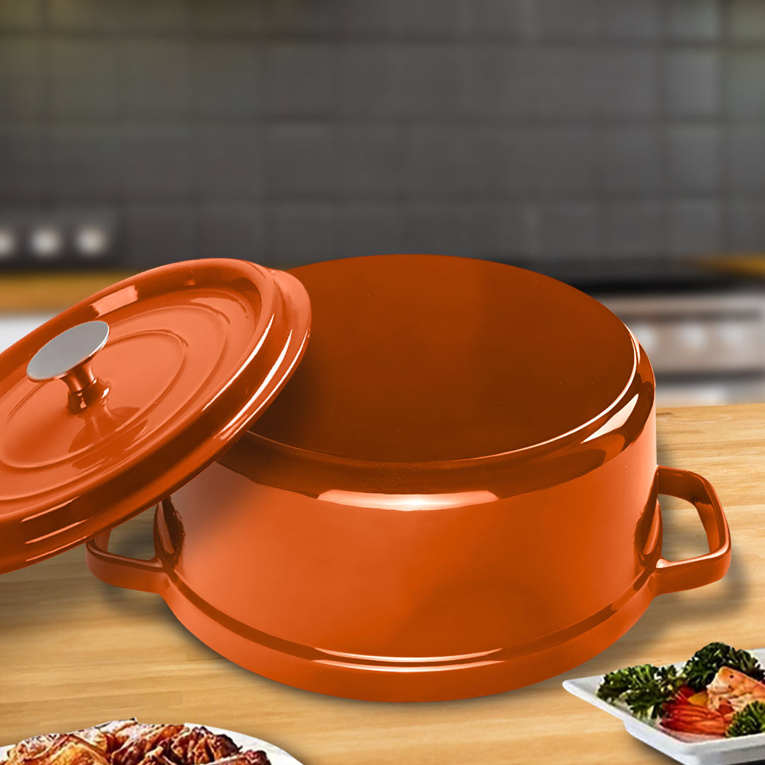 Cast Iron Porcelain Casserole 3.6L Orange 24cm