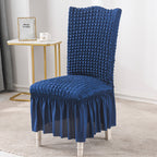 Blue Chair Cover Seat Protector with Ruffle Skirt