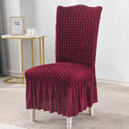 Burgundy Chair Cover Seat Protector with Ruffle Skirt