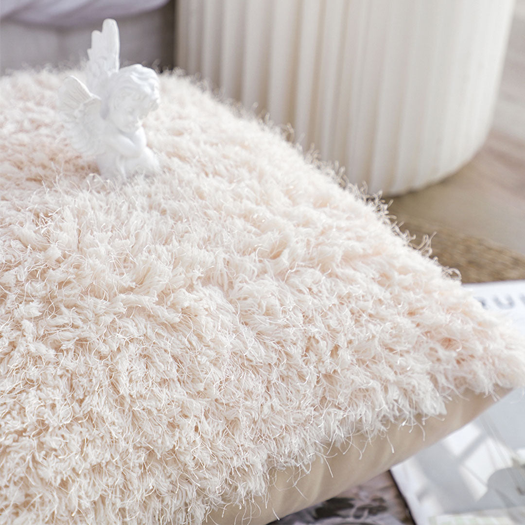 SOGA 45CM Beige Pillow Plush Sofa Cushion Soft Fabric Modern Couch Velvet Decorative Throw Pillow