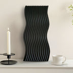 SOGA 39cm Black Ribbed Beech Wood Serving Tray