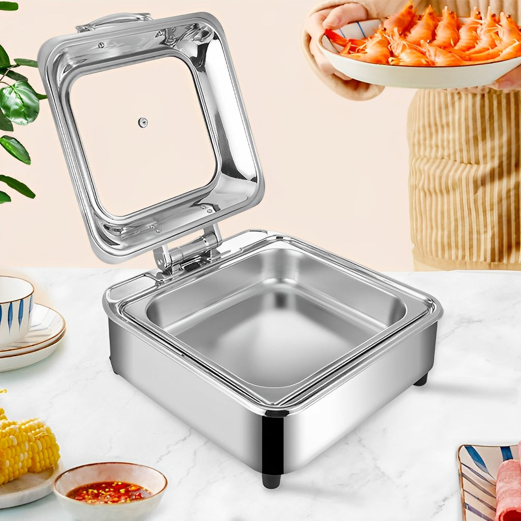 Stainless Steel Square Chafing Dish Tray with Top Lid