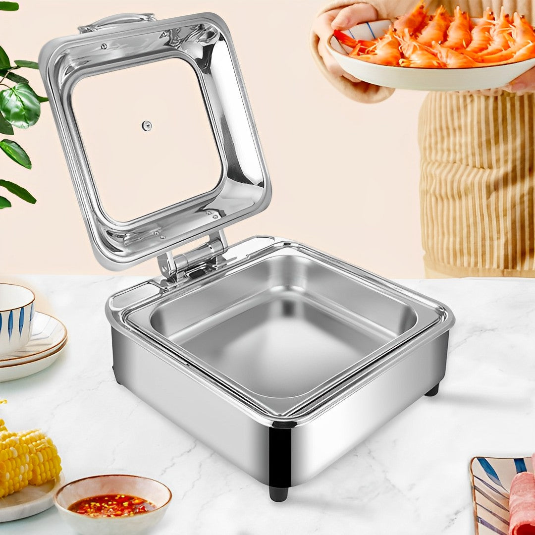 Stainless Steel Square Chafing Dish Tray with Top Lid