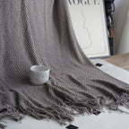 SOGA 2X 127x170cm Star Grey Blanket – Gradient Tassel Throw