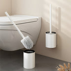 27cm Wall-Mounted Toilet Brush with Holder White
