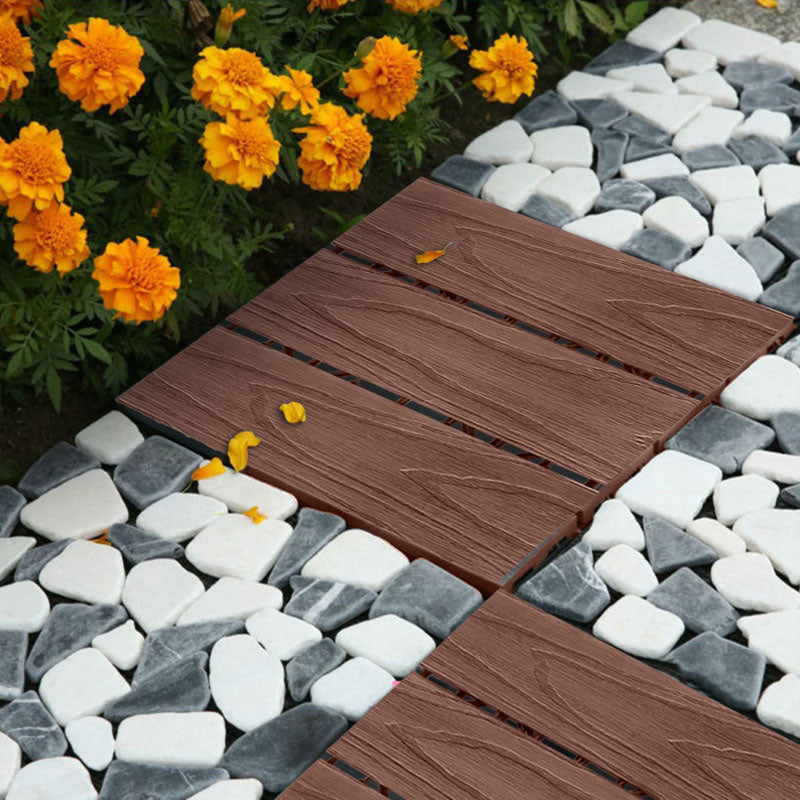 Dark Chocolate DIY Wooden Composite Decking Tiles  Set of 11