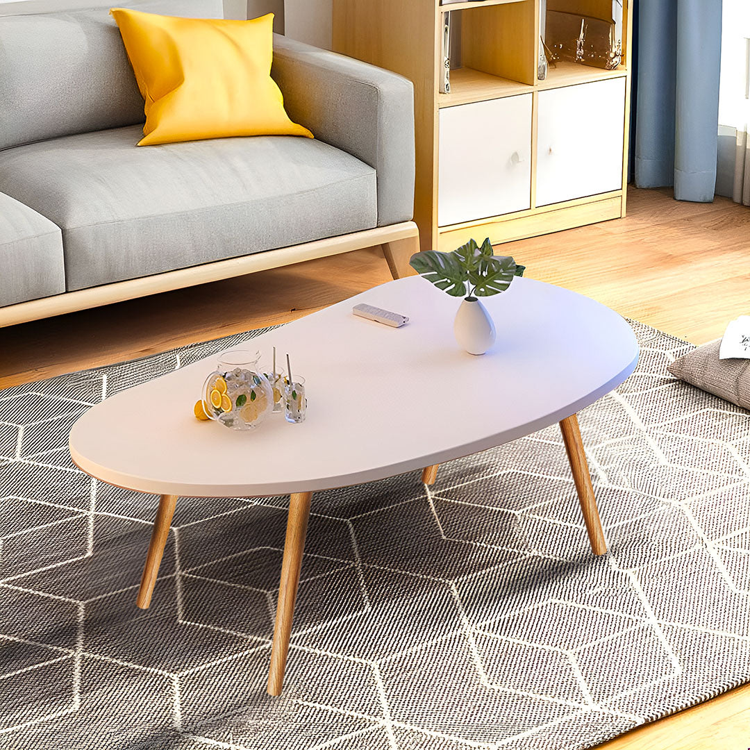 SOGA 80x40cm White Living Room Nordic  Coffee Table Simple Modern Home Style