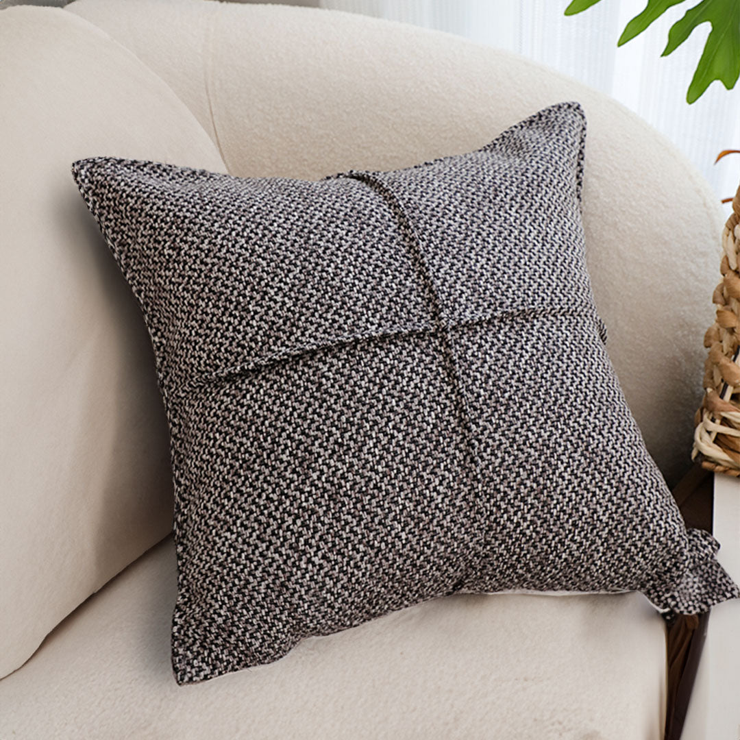 SOGA 45cm Herringbone Textured Woven Square Throw Pillow
