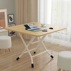 Wood-Colored Square Dining Table Portable