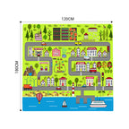 SOGA 120cm Kids Rug Street Map Play Mat Educational Baby Theme Park Area Rugs