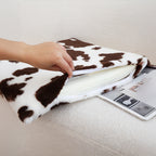 SOGA 2X 45cm Coffee Cowhide Soft Leaning Plush Backrest  Seat Pillow