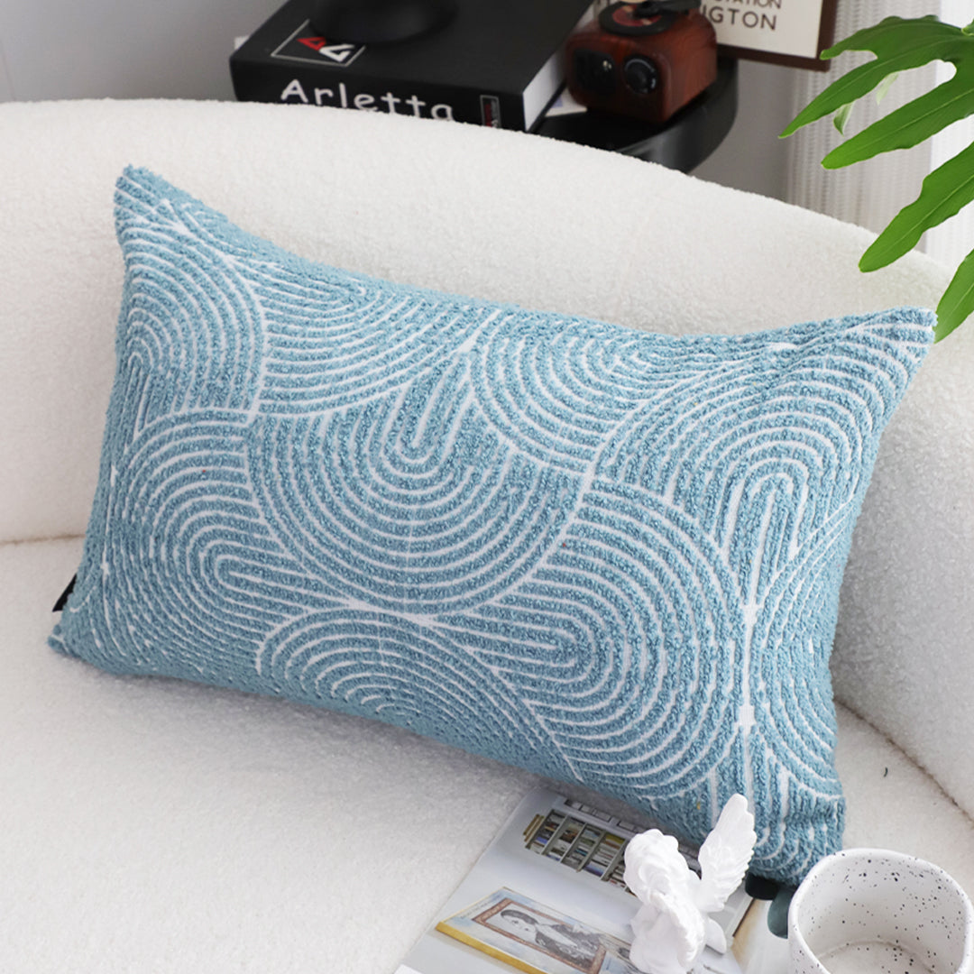 35cm Blue Throw Pillow Geometric Indoor and Outdoor Corded