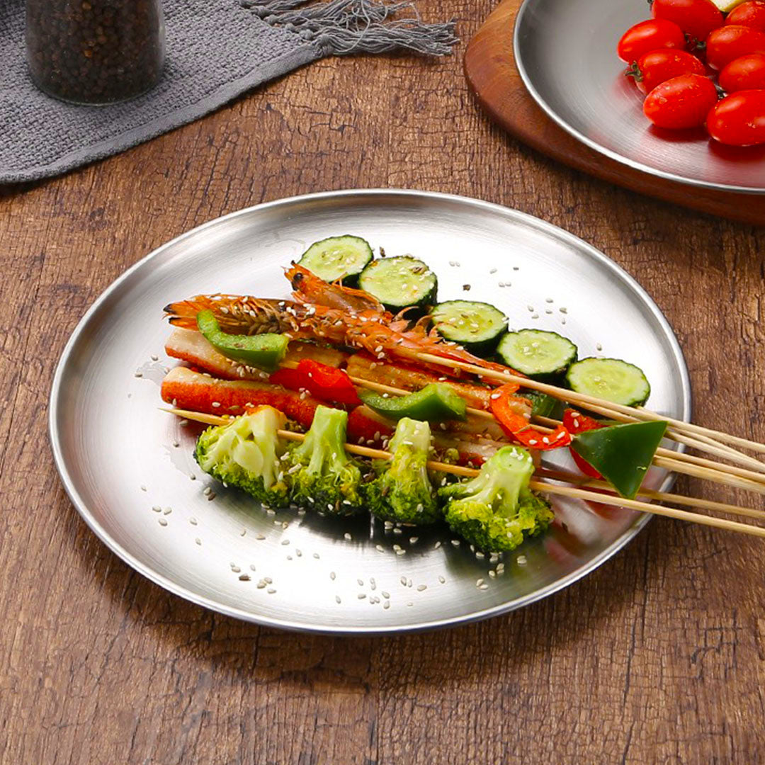 17cm Premium Silver Grilling Plate Heat Resistant for BBQs Cooking Kitchen Essential