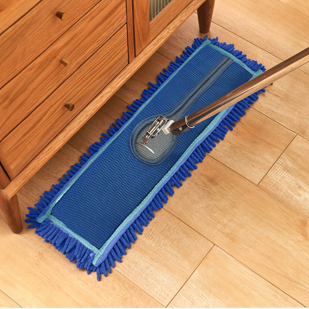 00x22 Blue Microfiber Flat Mop Floor Cleaning Pads Rotating Dust Remover