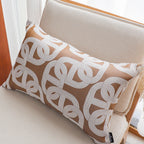 SOGA 35cm Artistic Camel Brown White Geometric Pattern Throw Pillow