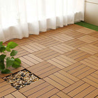 Coffee DIY Wooden Composite Decking Tiles  Set of 11