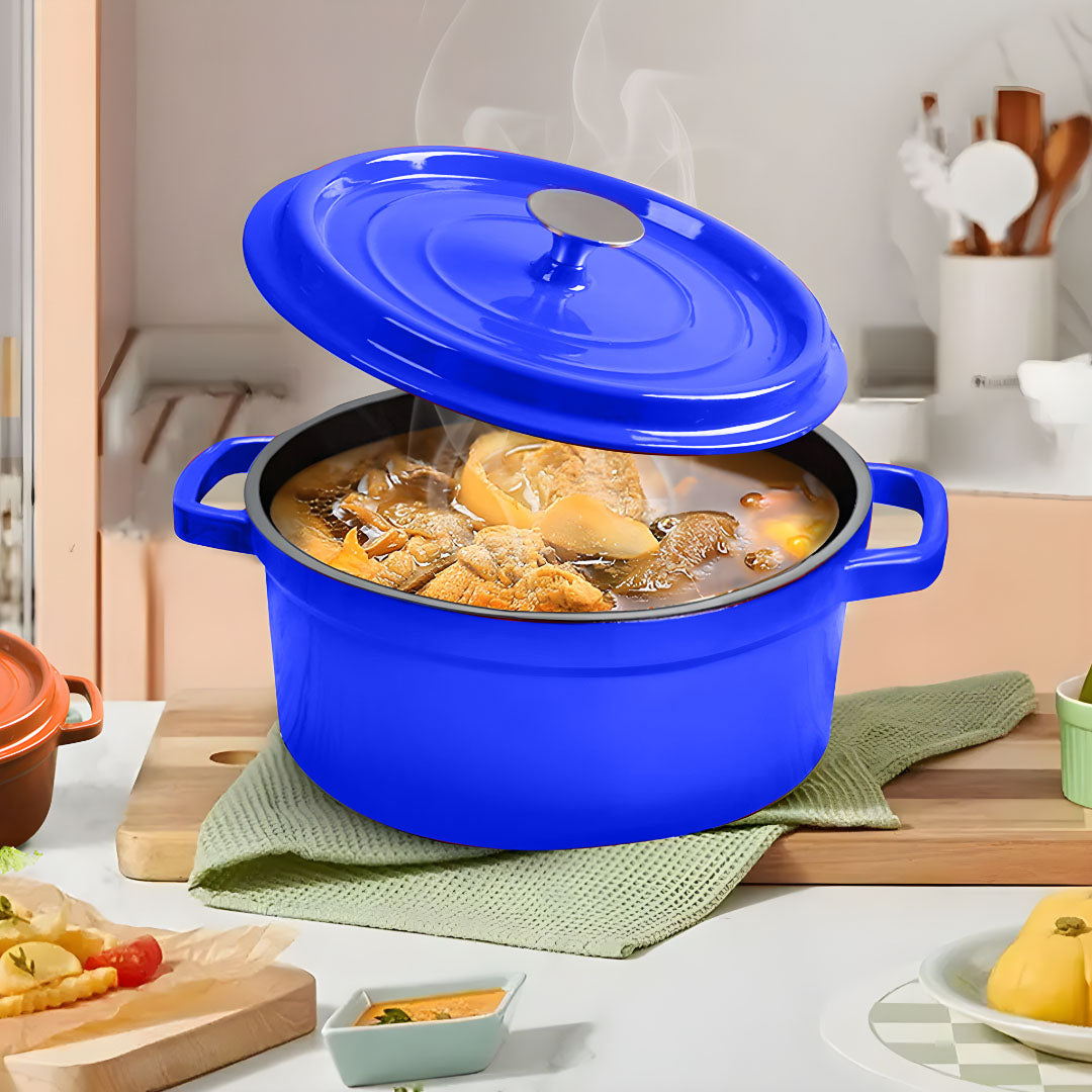 Cast Iron Porcelain Casserole 3.6L Blue 24cm