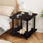 60cm Black Ceramic Table Stone and Black Metal Legs